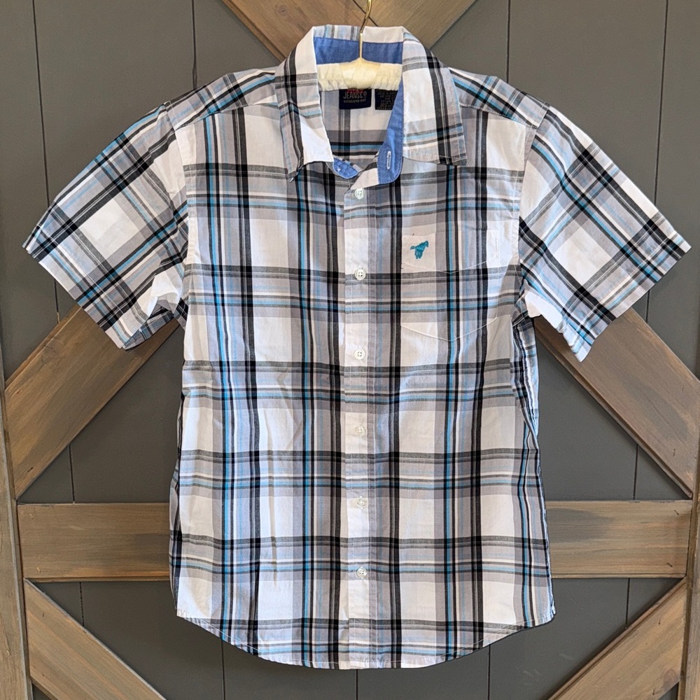 Wrangler striped short sleeve oxford button up